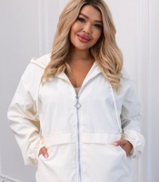 Ветровка женская из плащевки Эмми на подкладке с капюшоном на молнии с карманами и рукавом реглан весенняя