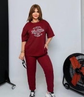 Спортивный костюм унисекс из двунитки петля меланж с футболкой и джоггерами на резинке с карманами демисезонный