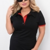 Платье-футболка женское из двунитки повседневное поло с воротником на пуговицах миди больших размеров весеннее  k-128945