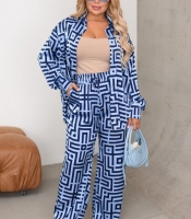 Костюм-двойка женский из шелка Армани с рубашкой и брюками палаццо оверсайз с принтом летний