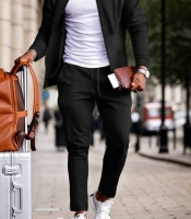 Костюм-двойка мужской трикотажный с кофтой на молнии и брюками на резинке весенне-летний