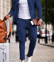 Костюм-двойка мужской трикотажный с кофтой на молнии и брюками на резинке весенне-летний