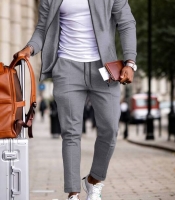 Костюм-двойка мужской трикотажный с кофтой на молнии и брюками на резинке весенне-летний