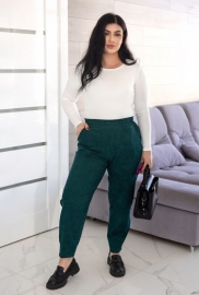 Брюки женские вельветовые оверсайз джоггеры на резинке с высокой посадкой весенне-летние