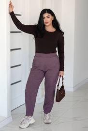 Брюки женские вельветовые оверсайз джоггеры на резинке с высокой посадкой весенне-летние