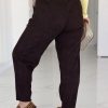Брюки женские вельветовые оверсайз джоггеры на резинке с высокой посадкой весенне-летние  k-129105