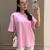 Футболка женская хлопковая оверсайз свободного кроя со спущенным рукавом повседневная весенне-летняя  k-129149