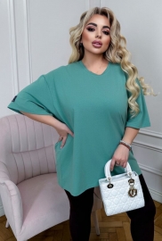 Футболка женская из турецкого кулира оверсайз удлинённая базовая весенне-летняя Футболка женская из турецкого кулира оверсайз удлинённая базовая весенне-летняя