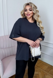 Футболка женская из турецкого кулира оверсайз удлинённая базовая весенне-летняя Футболка женская из турецкого кулира оверсайз удлинённая базовая весенне-летняя