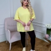 Футболка женская из турецкого кулира оверсайз удлинённая базовая весенне-летняя  k-129227