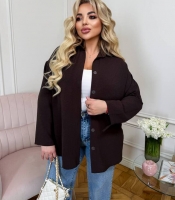 Рубашка женская из американского крепа жатка свободного кроя удлинённая с длинным рукавом весенне-летняя