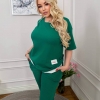 Спортивный костюм женский из хлопка и эластана с футболкой свободного кроя и штанами весенне-летний  k-129328