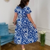 Платье женское из принтованного штапеля миди расклешенное с коротким рукавом летнее  k-129341