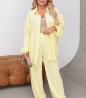 Костюм-двойка женский из американского крепа рубашка и брюки весенне-летний