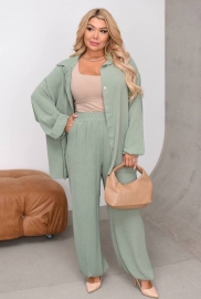 Костюм-двойка женский из американского крепа рубашка и брюки весенне-летний Костюм-двойка женский из американского крепа рубашка и брюки весенне-летний