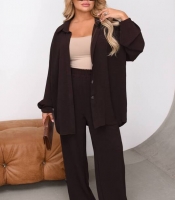 Костюм-двойка женский из американского крепа рубашка и брюки весенне-летний