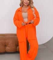 Костюм-двойка женский из американского крепа рубашка и брюки весенне-летний