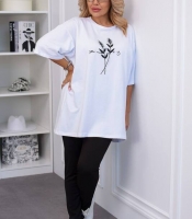 Костюм-двойка женский спортивный хлопковый футболка и леггинсы весенне-летний