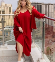 Комплект-двойка женский из крепа: сарафан макси на бретелях и рубашка свободного кроя весенне-летний