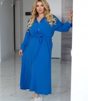 Комплект-двойка женский из крепа: рубашка свободного кроя и сарафан макси весенне-летний