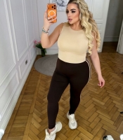 Лосины женские из дайвинга с лампасами облегающие весенне-летние