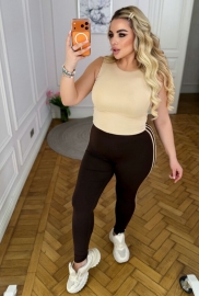 Лосины женские из дайвинга с лампасами облегающие весенне-летние