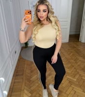 Лосины женские из дайвинга с лампасами облегающие весенне-летние