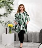 Костюм-двойка женский из штапеля и вискозы туника и лосины оверсайз большого размера летний