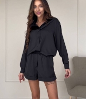 Костюм-двойка женский из шелка Армани рубашка и шорты свободного кроя летний