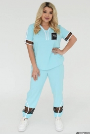 Спортивный костюм женский из двунитки двойка с кофтой и брюками прямого кроя летний демисезонный большого размера