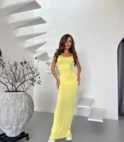 Платье-комбинация женское из вискозы макси облегающее на бретельках без рукавов весенне-летнее