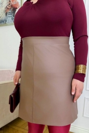 Юбка женская из эко кожи классическая юбка-карандаш с высокой посадкой весенне-летняя