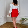 Юбка женская из костюмной ткани мини с высокой посадкой и эффектом запаха весенне-летняя  k-129614