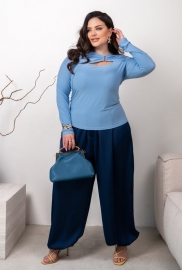 Лонгслив женский из трикотажа масло приталенный с декоративным вырезом и драпировкой весенне-летний