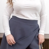 Юбка-шорты женская из костюмной ткани асимметричная с высокой посадкой весенне-летняя  k-129711