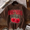 Футболка женская хлопковая свободного кроя с крупным принтом CHERRIES и рисунком вишни весенне-летняя  k-129774