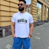 Костюм-двойка мужской из двунитки с вискозой с футболкой с надписью и шортами весенне-летний k-130223 Костюм-двойка мужской из двунитки с вискозой с футболкой с надписью и шортами весенне-летний k-130223