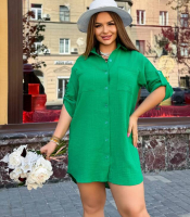 Рубашка туника женская муслиновая свободного прямого кроя летняя