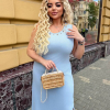 Платье женское макси майка в рубчик с люверсами и боковыми разрезами  k-131179