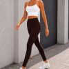 Леггинсы женские из эластичного дайвинга Skinny с высокой посадкой, поясом на резинке и декоративной россыпью камней  k-132195