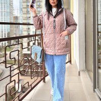 Куртка женская стёганая на синтепоне с капюшоном и карманами