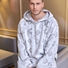 Мужская пижама мягкая теплая шиншилла с капюшоном кофта + штаны  k-102374