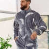Пижама мужская плюшевая (турецкий двусторонний плюш) кофта на молнии + штаны  k-103853