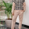 Пижама мужская флисовая байка в клетку кофта + штаны  k-103856