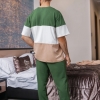 Пижама мужская костюм хлопок кулир футболка + штаны  k-103861
