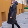 Пальто зимнее женское на синтепоне стеганное с капюшоном  k-103897