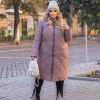 Пальто зимнее женское на синтепоне стеганное с капюшоном  k-103898
