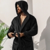 Халат двойка мужской полированная махра велсофт теплая с капюшоном + штаны  k-104030