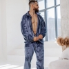 Пижама мужская плюшевая (турецкий двусторонний плюш) кофта на молнии + штаны  k-104035