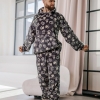 Мужская пижама плюшевая (турецкий двусторонний плюш) кофта с капюшоном + штаны  k-104036